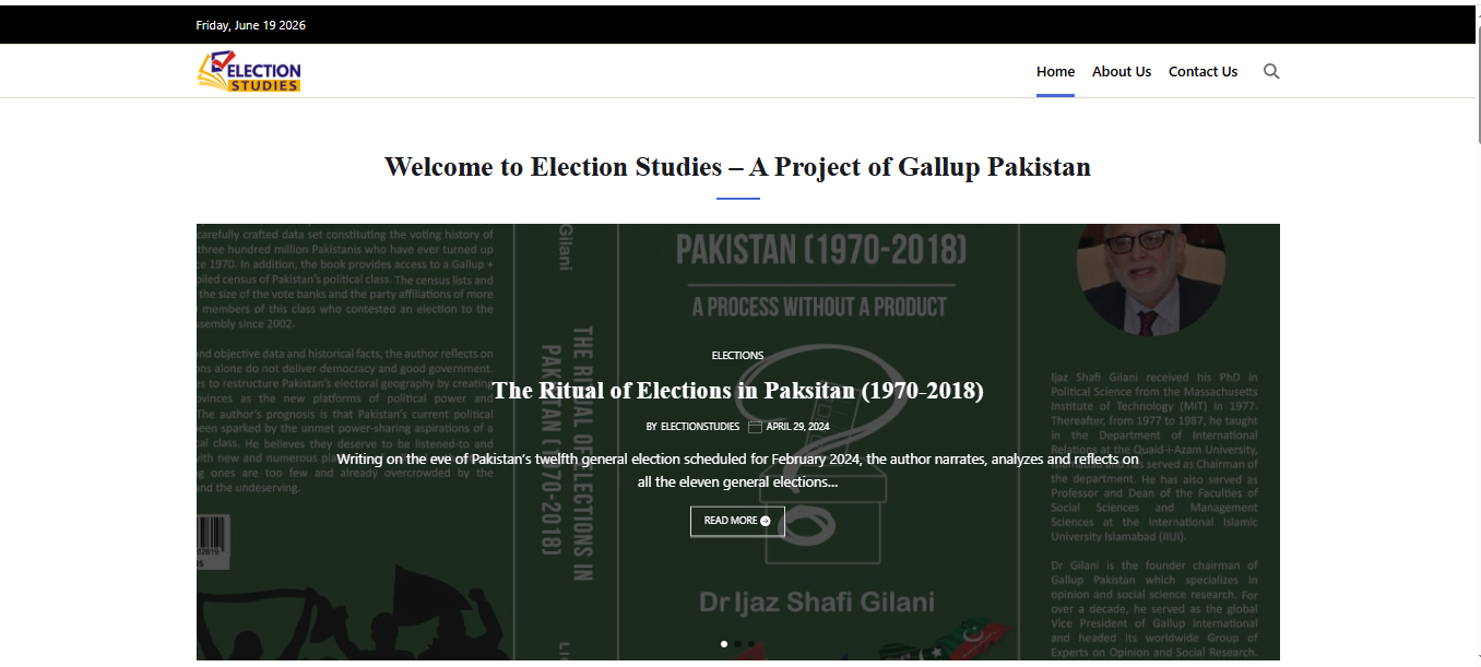 Elections Studies – A Gallup Pakistan Project